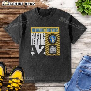 Top Milwaukee Brewers Cactus League Spring Training 2026 washed t-shirt featuring team logo and relaxed fit.