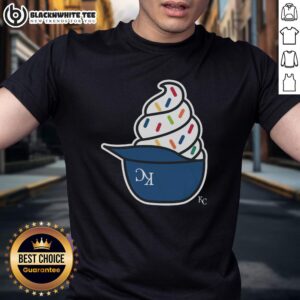 Alt Text: Kansas City Royals ice cream T-shirt featuring vibrant graphics and a fun design, perfect for fans and summer wear.
