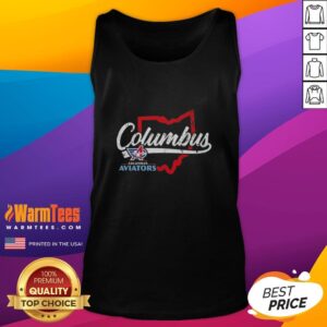 Columbus Aviators state map tank top design featuring vibrant colors and a stylish graphic for aviation enthusiasts.