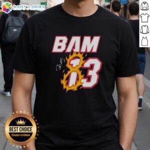 Top Bam 83 Miami Basketball T-Shirt featuring vibrant graphics and a stylish design perfect for fans.