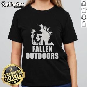 Alt Text: Premium Kaulig Racing Fallen Outdoors Ladies Tee in vibrant colors, perfect for outdoor enthusiasts and racing fans.