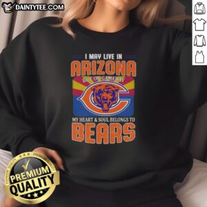 Flag sweatshirt featuring Chicago Bears logo, perfect for fans living in Arizona on game day.