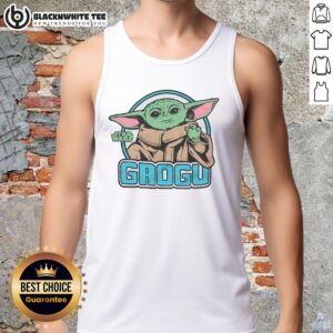 Awesome The Mandalorian Grogu Tank Top featuring a cute Grogu design, perfect for fans of Star Wars merchandise.