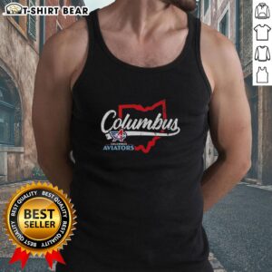 Original Columbus Aviators state map tank top featuring a colorful design and unique graphic for aviation enthusiasts.