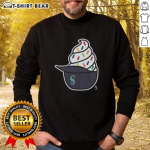Alt Text: Original Seattle Mariners ice cream sweatshirt featuring vibrant team colors and classic logo design.