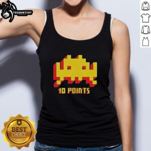Premium Space Invaders 10 Points classic video game tank top featuring retro design and vibrant colors for gamers.