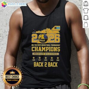 2026 Big Ten Men's Basketball Tournament Champions Skyline Tank Top featuring Nice Michigan Wolverines back-to-back design.