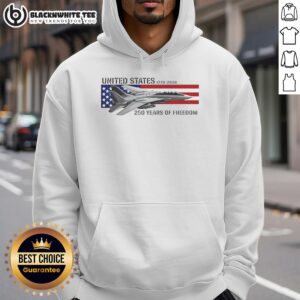 Awesome United States 250th Anniversary 1776-2026 F-14 Tomcat Freedom Hoodie featuring patriotic design and vibrant colors.
