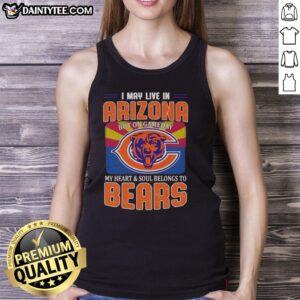 Chicago Bears football flag tank top for game day, showcasing pride while living in Arizona.