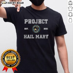 Alt Text: Official Project Hail Mary Earth Est 2021 T-Shirt featuring a bold design inspired by the best-selling sci-fi novel.