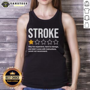 1-star rated tank top featuring 'Awesome Stroke' design, expensive and hard to manage, no instructions included.