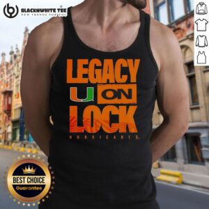 Original Miami Hurricanes NCAA 2026 Legacy On Lock Tank Top showcasing vibrant team colors and logo design.