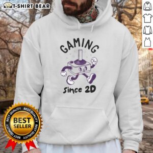 Original Gaming Since 2D Hoodie featuring retro game graphics and a stylish design for gaming enthusiasts.