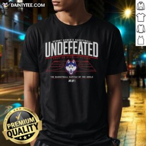 Good UConn Huskies WBB Undefeated 2025-26 Regular Season T-Shirt featuring team colors and logo, perfect for fans.