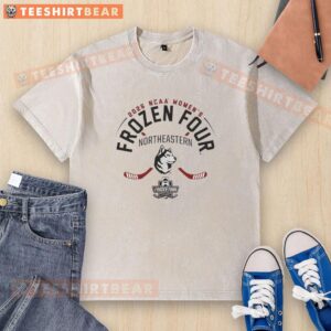 Nice Northeastern Huskies NCAA Women's Ice Hockey 2026 Frozen Four washed t-shirt in vibrant colors, perfect for fans.
