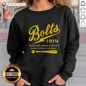 Awesome Bolts 1914 Easter Association Minor League Baseball sweatshirt featuring vintage design and vibrant colors.