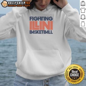 Alt Text: Vintage Fighting Illini Basketball hoodie featuring a classic design, perfect for fans and collectors.