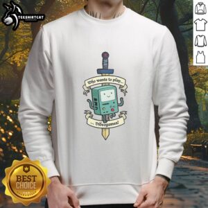 Adventure Time BMO sweatshirt for gamers, featuring a fun design perfect for cozy gaming sessions. Who wants to play video games?