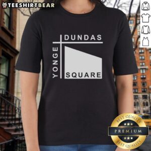 Alt Text: Stylish ladies tee featuring a vibrant design inspired by Yonge-Dundas Square, perfect for casual outings.