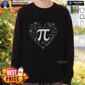 Pretty Pi 3.14 math science lover heart sweatshirt, perfect for math enthusiasts and cozy style.