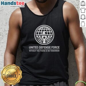 Alt Text: Stylish Nice United Defense Force tank top featuring a bold graphic design, perfect for casual wear and fan apparel.