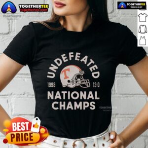 Good 1998 Utah Football National Champs Ladies Tee featuring team colors and logo, perfect for fans and collectors.