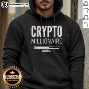 Funny crypto millionaire hoodie featuring a loading graphic, perfect for crypto enthusiasts and humor lovers.