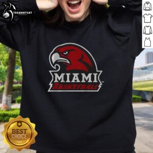 Alt Text: Premium Miami Redhawks Basketball Ohio logo sweatshirt featuring vibrant colors and comfortable design for fans.