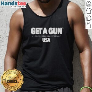 Stylish Nice Geta Gun Tm 1 tank top featuring 'Neighborhood Warfare USA' graphic, perfect for casual wear.