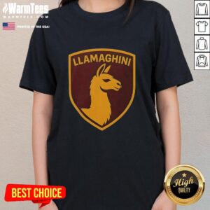 Official Llamaghini funny parody luxury llama car ladies tee featuring a whimsical llama design for fun fashion.