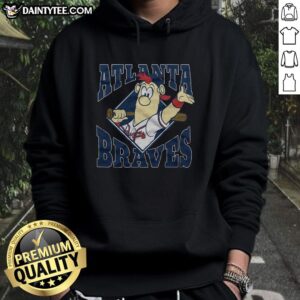 Good Atlanta Braves mascot hoodie featuring vibrant team colors and logo, perfect for fans and game day wear.