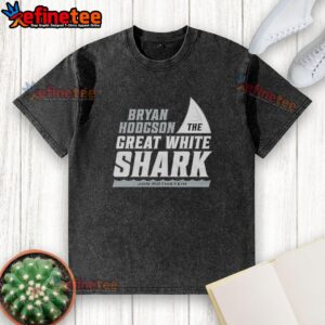 Original Jon Rothstein Bryan Hodgson The Great White Shark washed t-shirt featuring a bold shark graphic design.