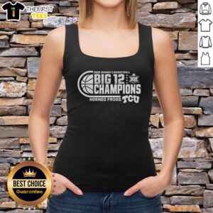 Original TCU Horned Frogs women's basketball Big 12 Conference Champions 2025 tank top in purple and white design.