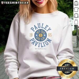 Original 1965 UCLA Bruins sweatshirt featuring Pauley Pavilion design, perfect for vintage sportswear enthusiasts.