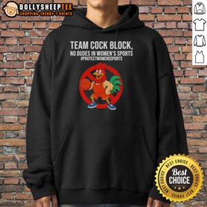 Awesome team hoodie with 'No Dudes in Women's Sports' slogan, promoting female empowerment in athletics.