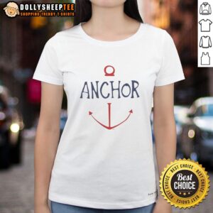 Awesome One Piece Ringer Anchor Ladies Tee featuring a stylish anchor graphic on a comfortable fit for casual wear.