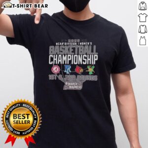 Official NCAA Division I Women's Basketball Championship 2026 T-Shirt featuring Alabama, Rhode Island, Louisville, Vermont.