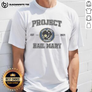 Awesome Project Hail Mary Est 2021 T-Shirt featuring a stylish design for fans of the sci-fi novel.