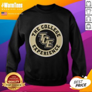 Hot The College Experience TCE logo sweatshirt in vibrant colors, perfect for students and college apparel enthusiasts.