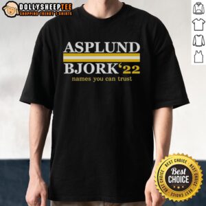Awesome Asplund Bjork 22 Names You Can Trust T-Shirt featuring a stylish design and vibrant colors for fans.