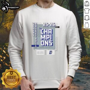 Nice Daemen Wildcats women's basketball sweatshirt celebrating 7x champions with team logo and vibrant design.