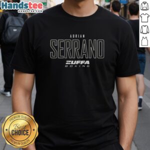 Official Adrian Serrano Zuffa Boxing Elite T-Shirt featuring bold graphics and a comfortable fit for boxing fans.