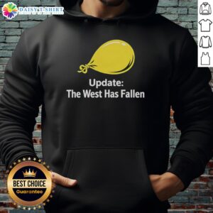 Top Update The West Has Fallen Hoodie in black, featuring bold graphic design and comfortable fit for casual wear.