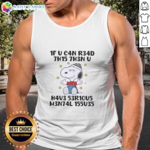 Good Snoopy tank top featuring a playful design with text, perfect for casual wear and fans of the beloved character.