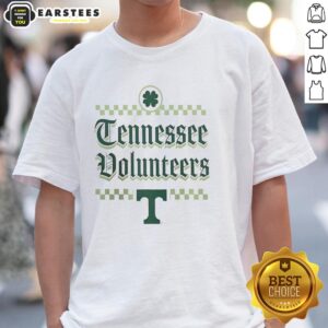 Alt Text: Pretty Tennessee Volunteers St. Patrick's Day T-shirt featuring festive green design and team logo for fans.