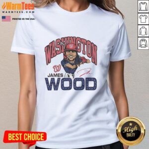 Awesome Nationals James Wood signature ladies tee featuring vibrant design and comfortable fit for female fans.