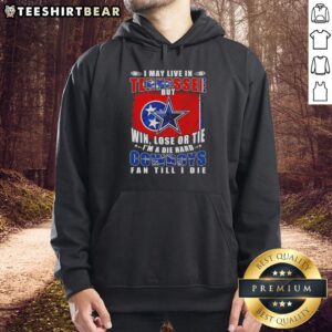 Alt Text: Die-hard Dallas Cowboys fan hoodie with 'I may live in Tennessee, but I'm a Cowboys fan till I die' slogan.