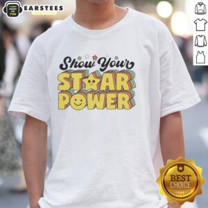 Teacher and student wearing 'Show Your Staar Power Testing Day' T-shirt, promoting motivation for standardized testing.