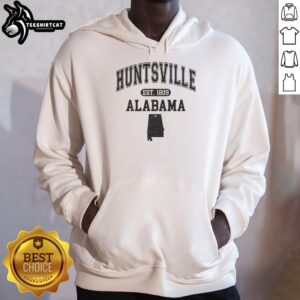 Official Huntsville Alabama Est 1809 varsity hoodie in navy blue, featuring logo and stylish design for fans and locals.