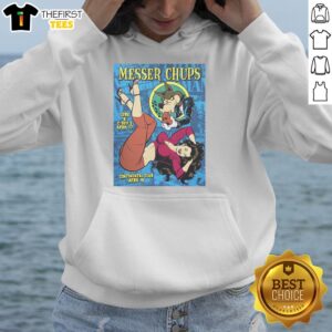 Top Messer Chups Whistle Bait silkscreen poster hoodie featuring vibrant artwork and unique design elements.